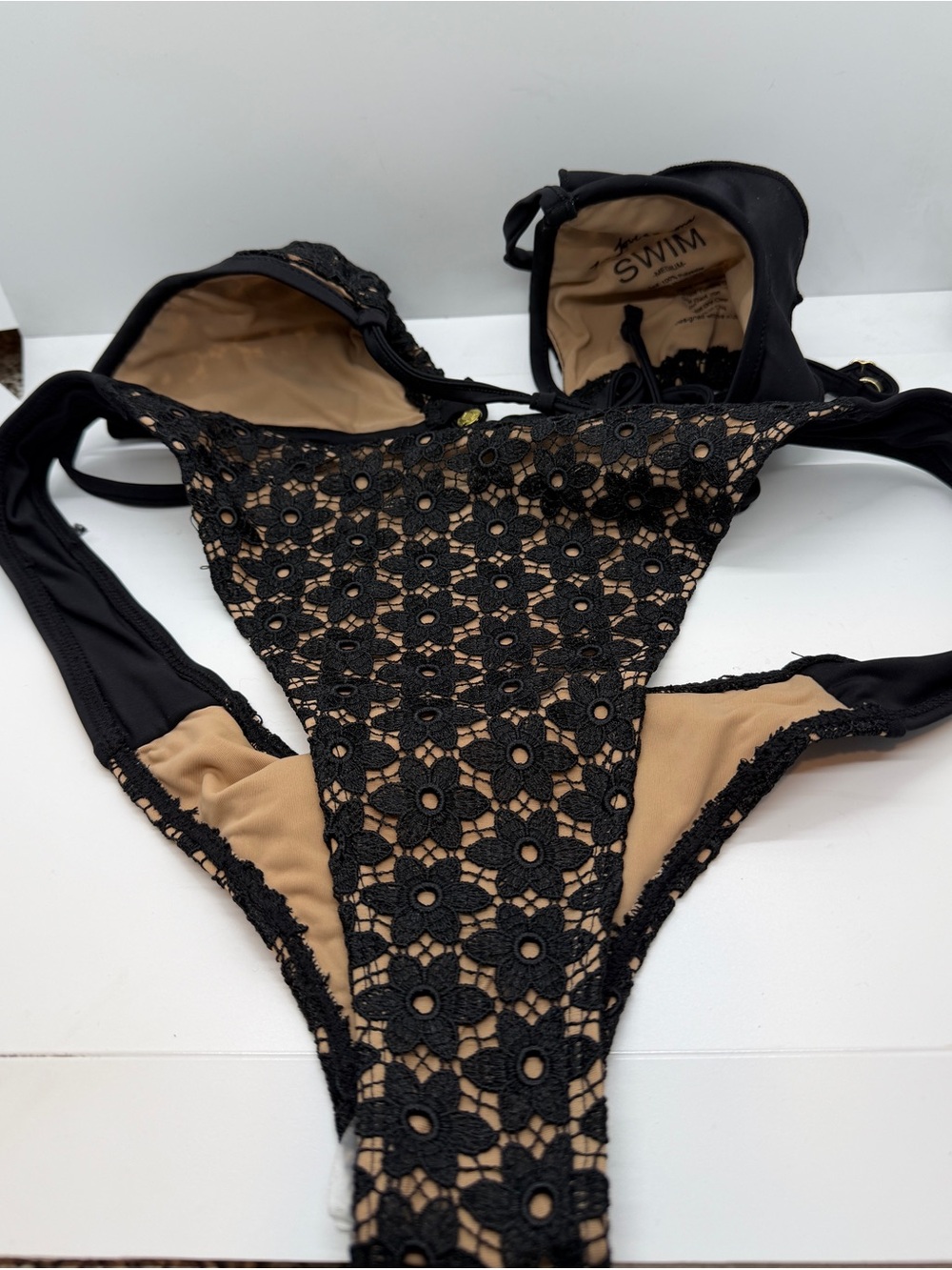 For Love And Lemons Black Lace Bikini Set - Picture 3 of 6